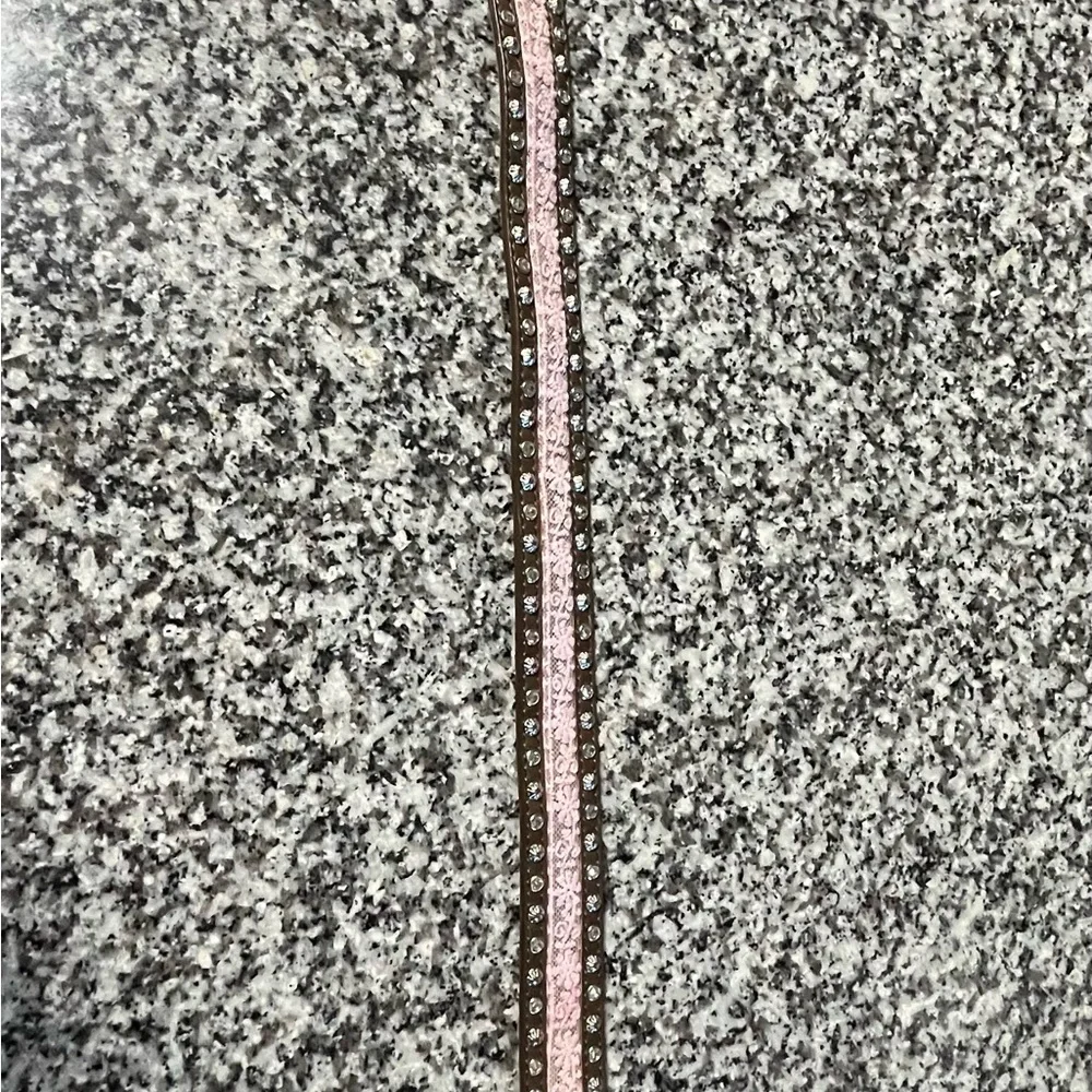 Child’s beaded and embellished  Pink and Brown Belt with Silver Accents